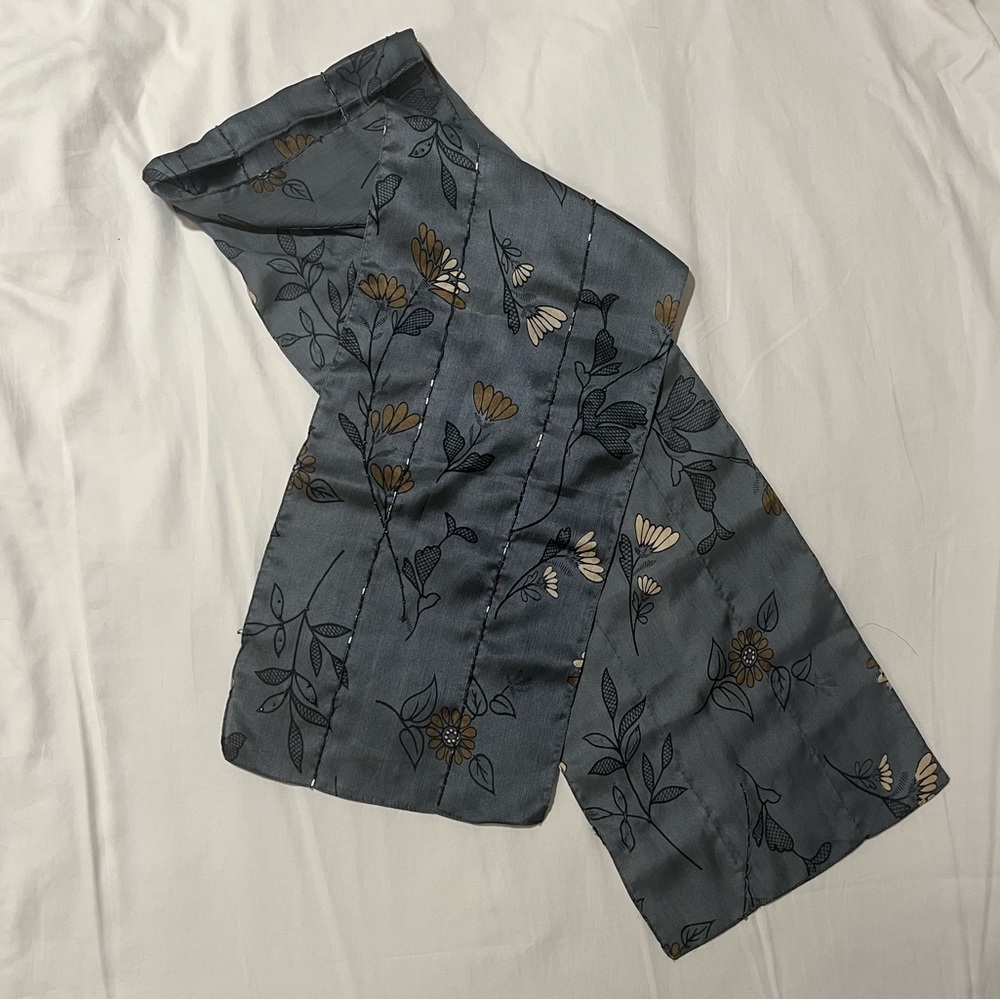 Silk beaded floral scarf